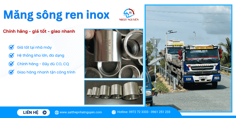 Măng sông ren inox chính hãng giá tốt