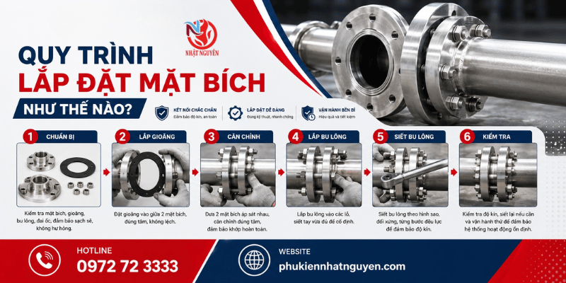 Quy trình lắp đặt mặt bích chính hãng giá tốt