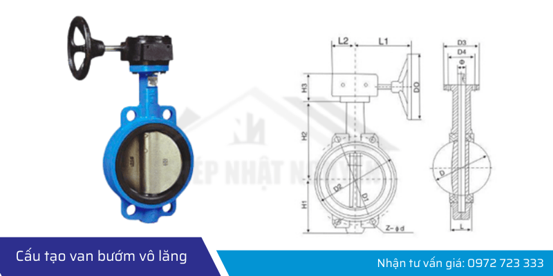 Nguyên lý hoạt động van bướm vô lăng