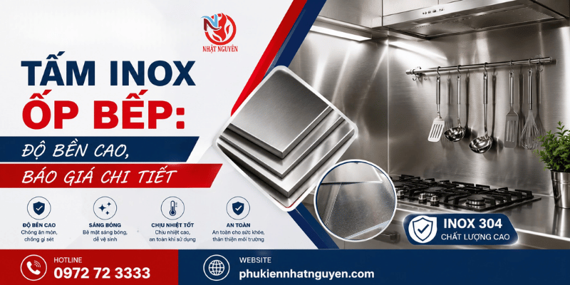 tấm inox ốp bếp chính hãng giá tốt