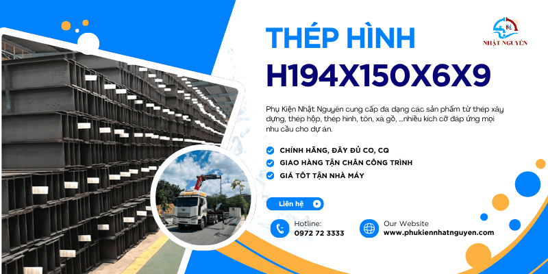Thép hình H194x150x6x9 chính hãng giá tốt