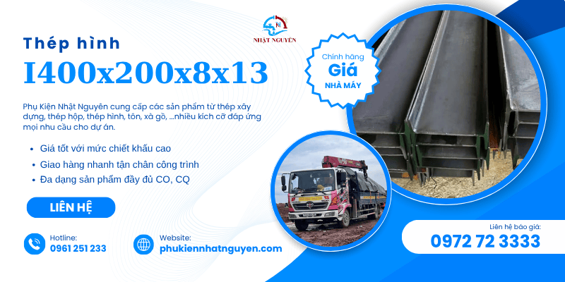 Thép hình I400x200x8x13 giá tốt