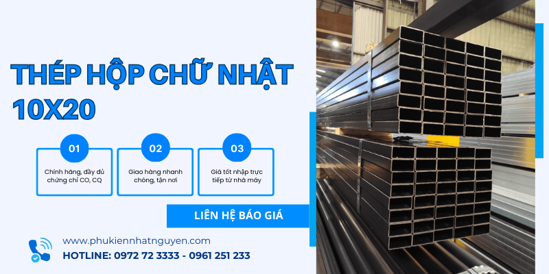 Thép hộp chữ nhật chính hãng giá tốt