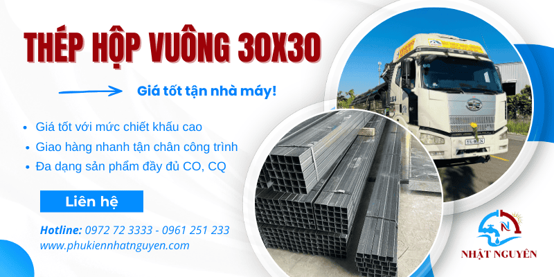 Thép hộp vuông 30x30 giá tốt