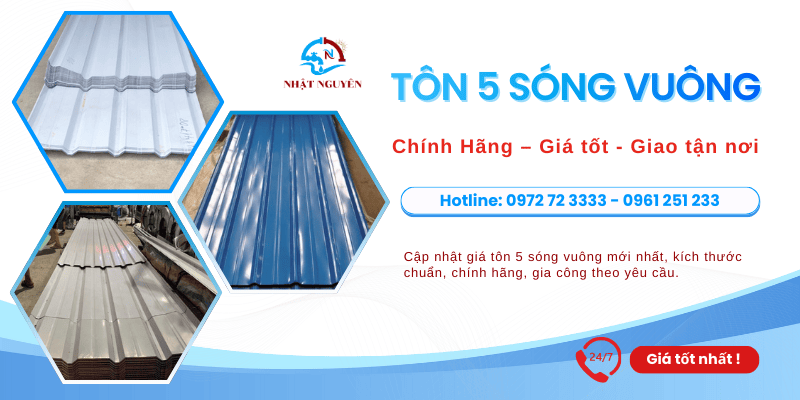 Tôn 5 sóng vuông giá cực tốt