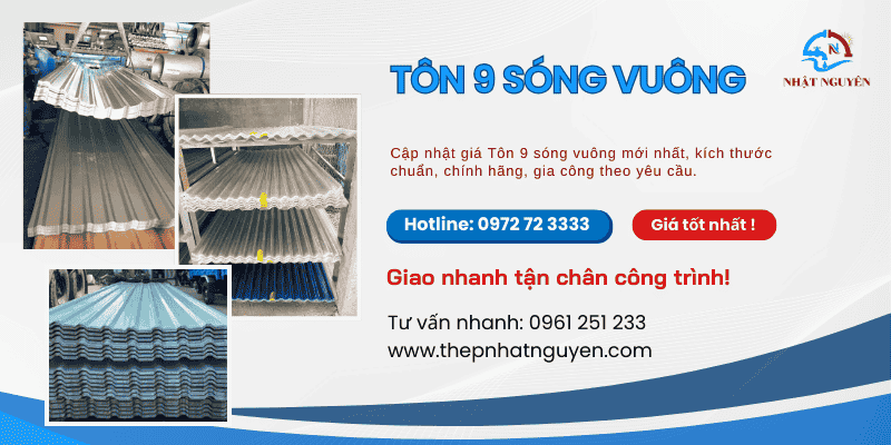 Tôn 9 sóng vuông giá tốt