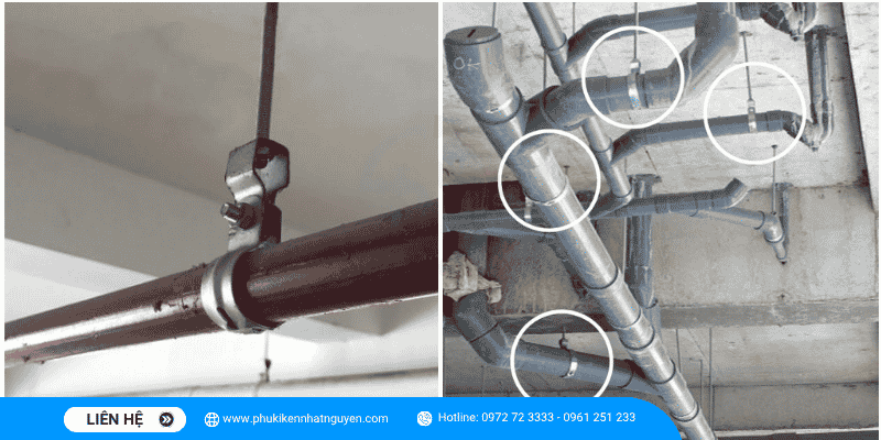 Ứng dụng cùm treo inox chính hãng