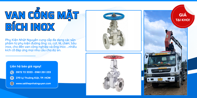 Van cổng mặt bích inox chính hãng